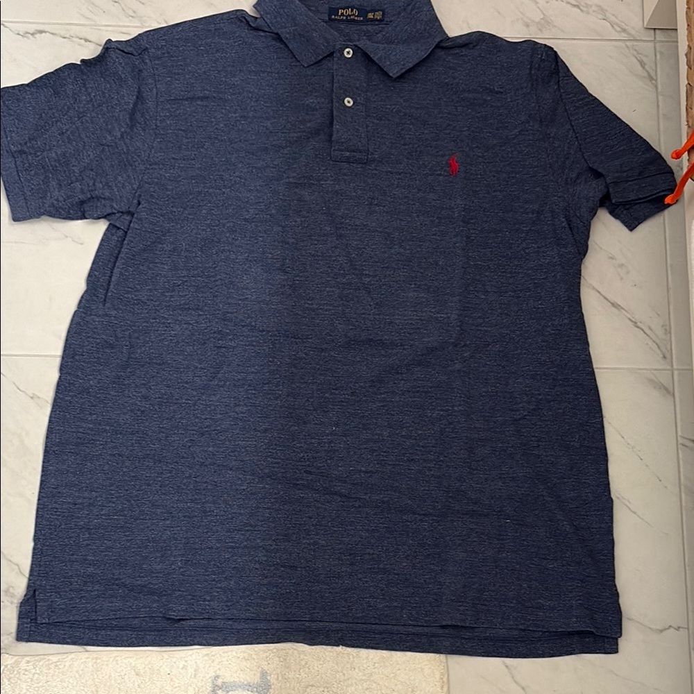 Polo by Ralph Lauren Classic men’s Blue Polo Shirt with Red Emblem